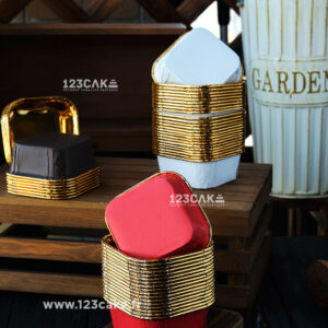 Caissettes Aluminium Carrée Dorée 8x8x3.5cm Pack de 10 Pièces