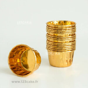Pack de 10 caissettes couleur OR/GOLD pour cupcakes et muffins aluminium et papier diamètre 7cm /hauteur 3.5cm