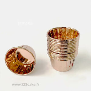 Pack de 10 caissettes aluminium dorée pour cupcakes et muffins aluminium et papier diamètre 7cm /hauteur 3.5cm