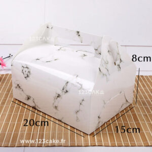 Grande Boîte Avec Poignée Pour 6 Cupcakes avec motif marbré 20x15x8cm