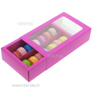 Boîte pour 12 Macarons avec Fenêtre (20 cm x 15 cm x 5 cm)