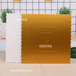 Cake Board Plateau à Gâteau Fin Carré en Couleur Dorée