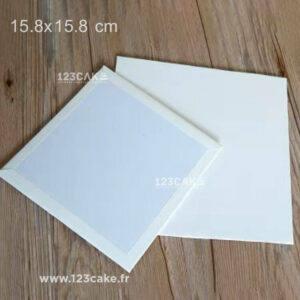 Cake Board Plateau-Support à Gâteau Fin Carré en Couleur Blanche