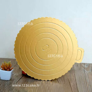 Cake Board Plateau à Gâteau Fin Rond en Couleur Dorée