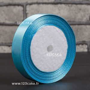 Ruban Satin Bleu : 2 cm de Largeur, 12 mètres de Longueur pour Décorer Vos Boites à Gâteau