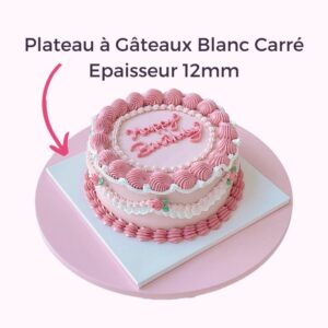 Cake Board Blanc Carré pour Layer Cakes - Ép12mm