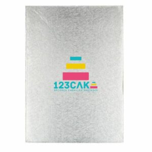 Semelle Rectangle Grise pour Gâteau NUMBER CAKE - 40x30cm- Épaisseur 12mm