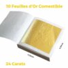 Éclat Doré: Feuilles d'Or Comestibles pour Sublimer vos Créations!
