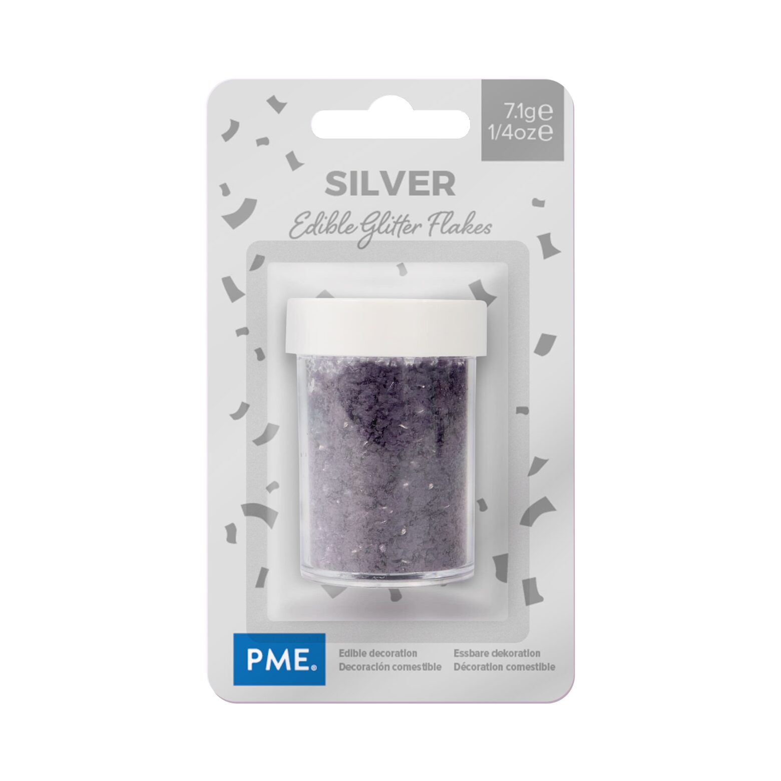 GF151-Silver Edible Glitter Flakes-Packaging-Front (1)