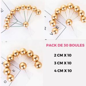 Pack de 30 Boules de Décoration pour Gâteaux – Pour un Fini Chic et Coloré 🎂✨