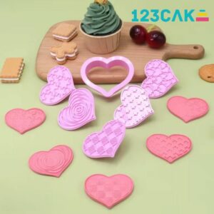 Emporte-pièce Cœur avec Motifs Gaufrés - Pack Créatif pour Pâtisserie