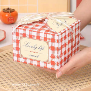 Boîte à biscuits/cupcakes en carton avec ruban 🎁