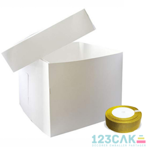 Lot De 3 Boîtes Hautes 25cm Pour Layer Lake avec ruban doré