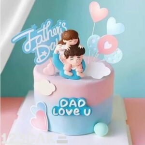 Kit Décoration Gâteau Fête Des Pères – Papa & Fille pastel
