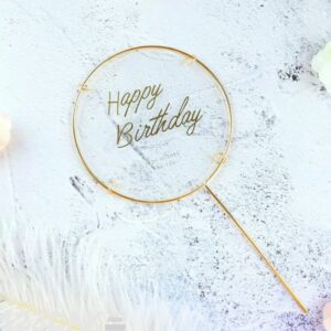 Topper Happy Birthday Cercle doré